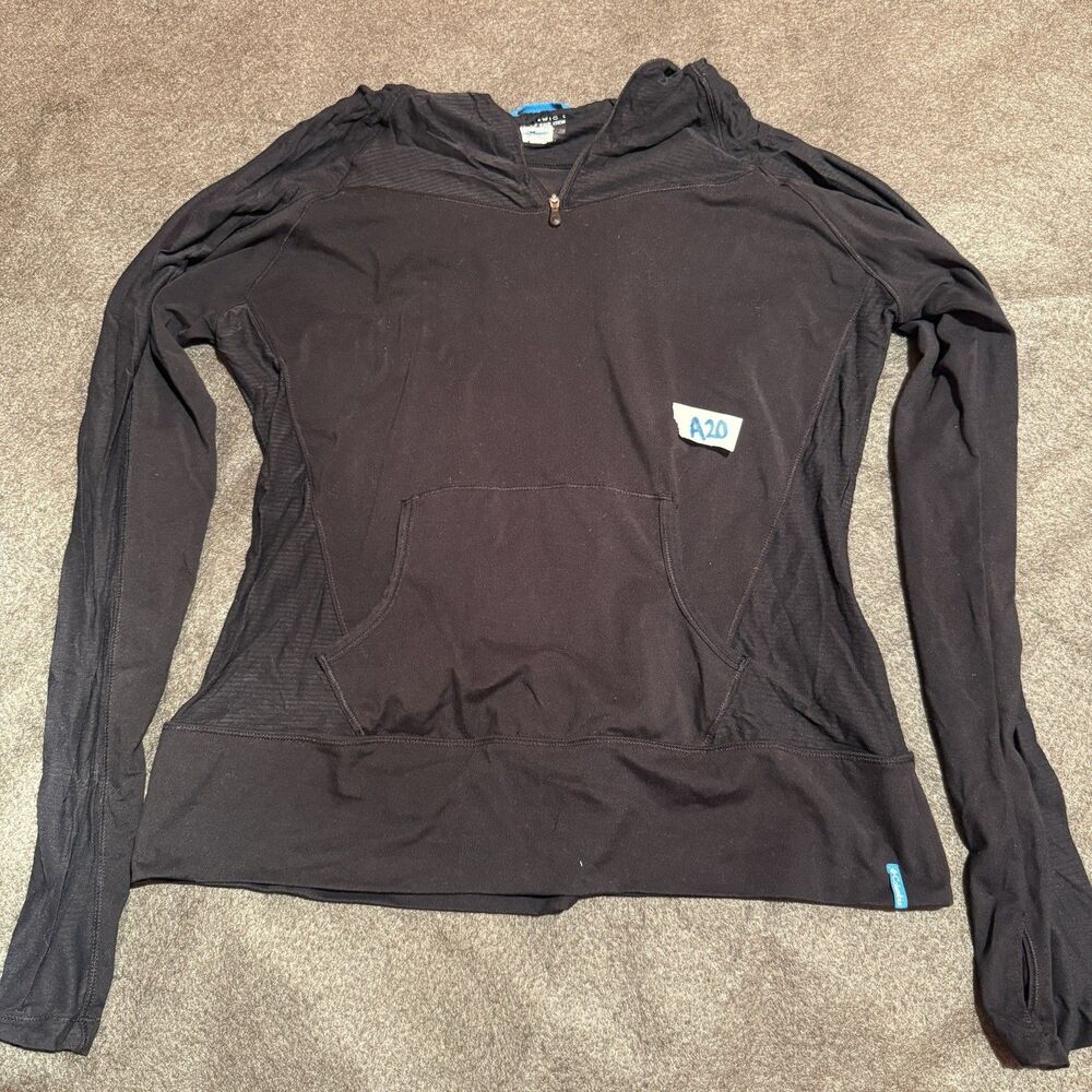 Columbia Womens Sweater M Medium Black Lightweight Pullover Hooded Activewear